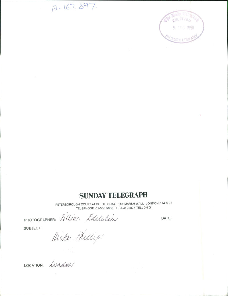 British Writer Mike Phillips - Vintage Photograph