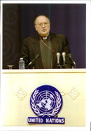 1994 VATICAN REPRESENTATIVE ARCHBISHO NATI HARNIK TITLE WRITER UNITED COUNTRY - Vintage Photograph