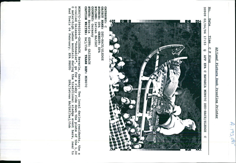 1996 LEAF PICTURE DESK PROOFING PRINTER DATE TIME BAJ WRITER COUNTRY - Vintage Photograph