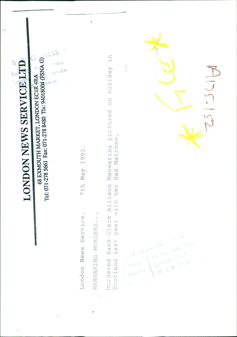 1992 MURDERED BANK CLERK ALLISON MANWARING PICTURED HOLIDAY SCOTLAND LAST - Vintage Photograph