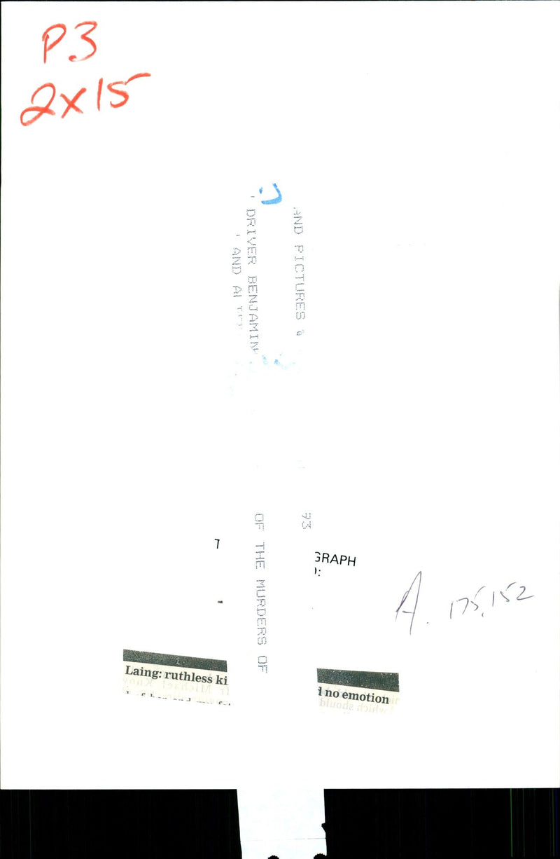 AND DRIVER BENJAMIN PICTURES GRAPH THE MURDERS LAING - Vintage Photograph