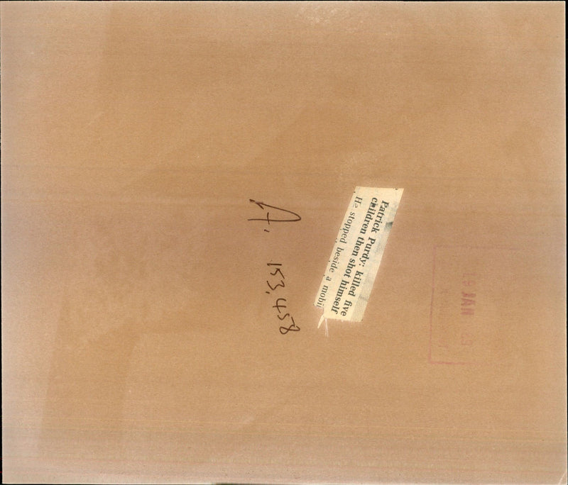 PATRICK PURDY KILLED FIVE CHILDREN AND WOUNDED LEAST OTHER TOM POLICE - Vintage Photograph