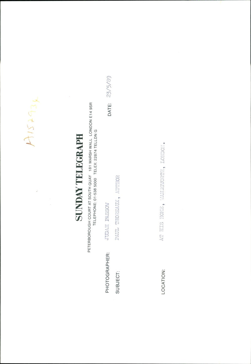 Paul Theroux at his home - Vintage Photograph