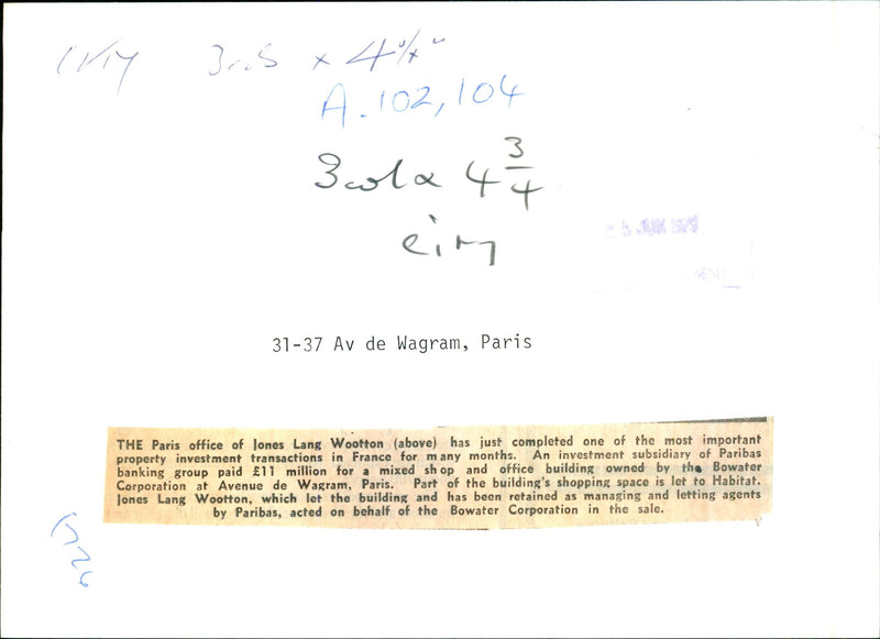 France: Paris Avenue De Wagram - Vintage Photograph