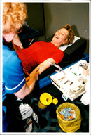 Health secretary Virginia Bottomley donates blood - Vintage Photograph