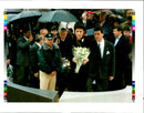 LEA RABIN LAYS WREATH NEWLY INAUGURATED TOMBS MENAHEM KAHANA WRITER - Vintage Photograph