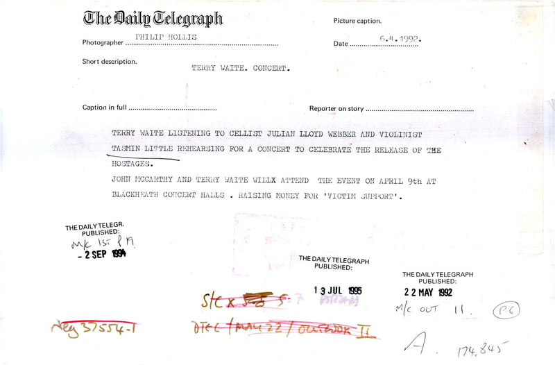 Terry Waite concert - Vintage Photograph