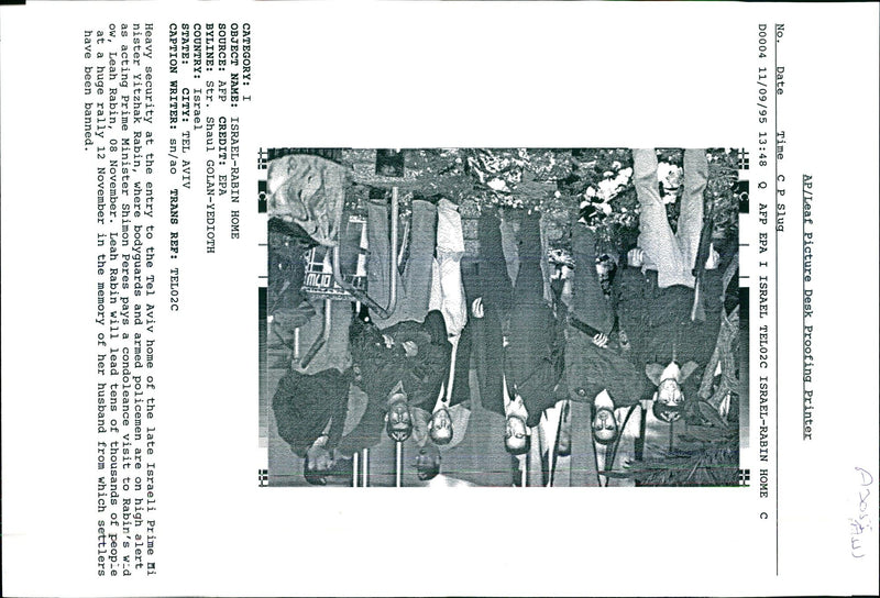 1995 LEAH RABIN WILL LEAD TENS THOUSANDS TONY PRIME WRITER VISIT COUNTRY - Vintage Photograph