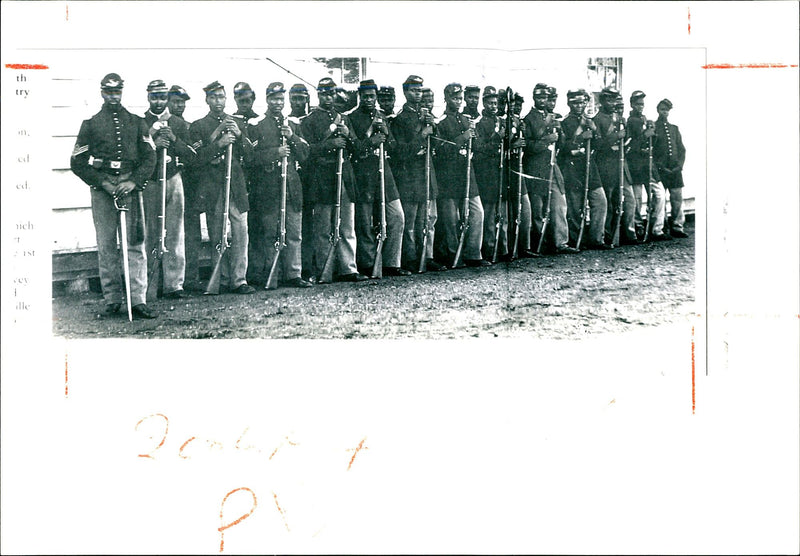 American Civil War: 4th USA Coloured Infantry. - Vintage Photograph