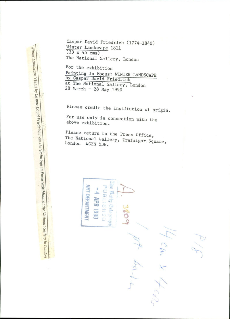 Winter Landscape by Caspar David Friedrich - Vintage Photograph