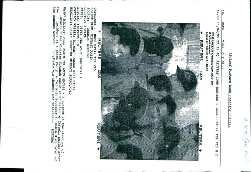 1995 CASS FREI LEAF PICT TONY PRIME RABIN POLICE WRITER COUNTRY TELEVISION - Vintage Photograph