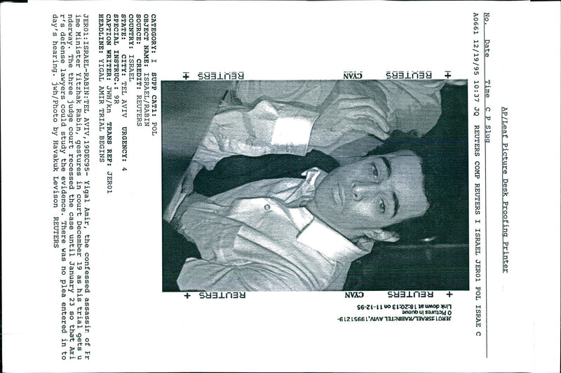 1995 LEAF PICTURE DESK PROOFING HAVAKUK LEVISON RABIN JERO WRITER COUNTRY - Vintage Photograph