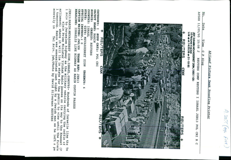 1995 YITZHAK RABIN WAS ASS TONY PRIME JER MILITARY WRITER COUNTRY DAVID - Vintage Photograph