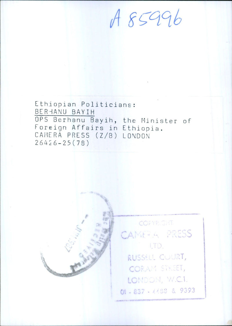 Berhanu Bayih - Vintage Photograph