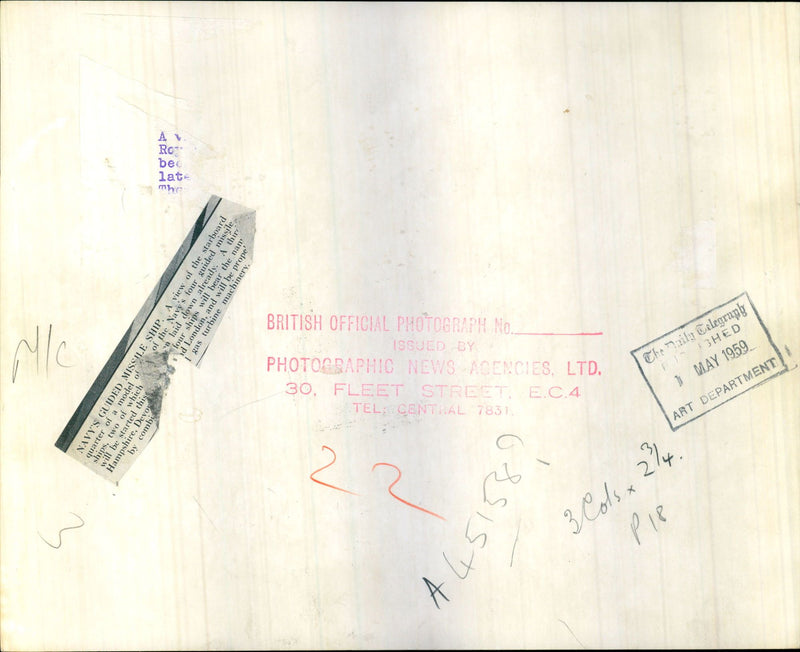 Navy's Guided Missle, Devonshire Ship - Vintage Photograph