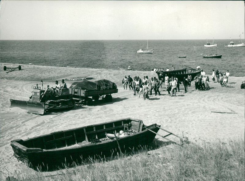 Boats in the beach of Gotska Sandön - Vintage Photograph