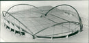 Chair Stall ropes spanned between four huge arches will carry the roof over the Söderstadion (model) - Vintage Photograph