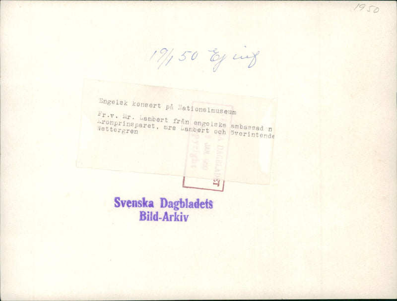 English concert at the National Museum - Vintage Photograph