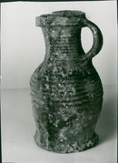 Archaeological finds in Sweden - well-preserved beverage jar of stoneware from the end of the Middle Ages, 1400 or early 1500 - Vintage Photograph