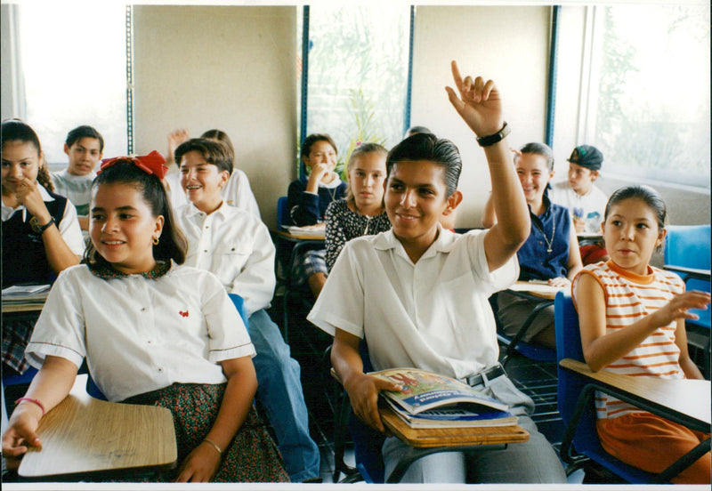 Jose at school in Mexico after Prince Charles's help - Vintage Photograph