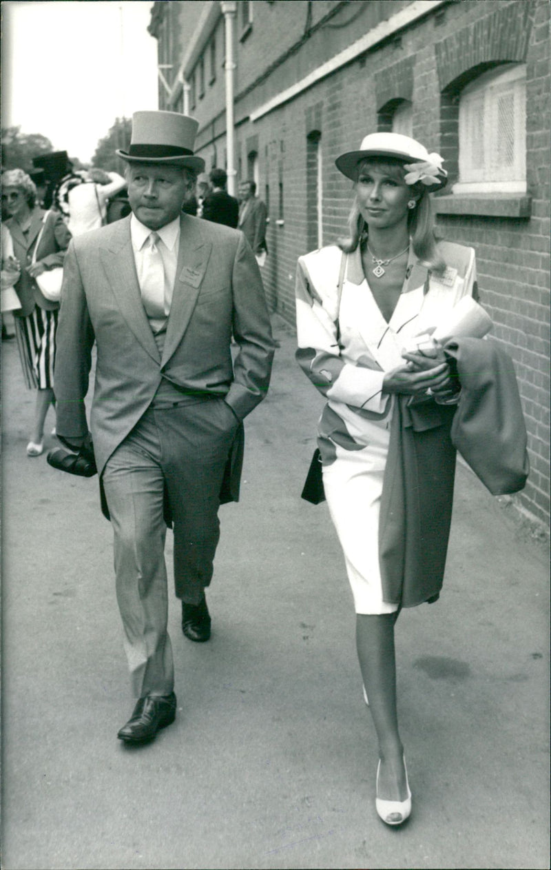 British businessman Robert Sangster with his wife Susan Lilley - Vintage Photograph