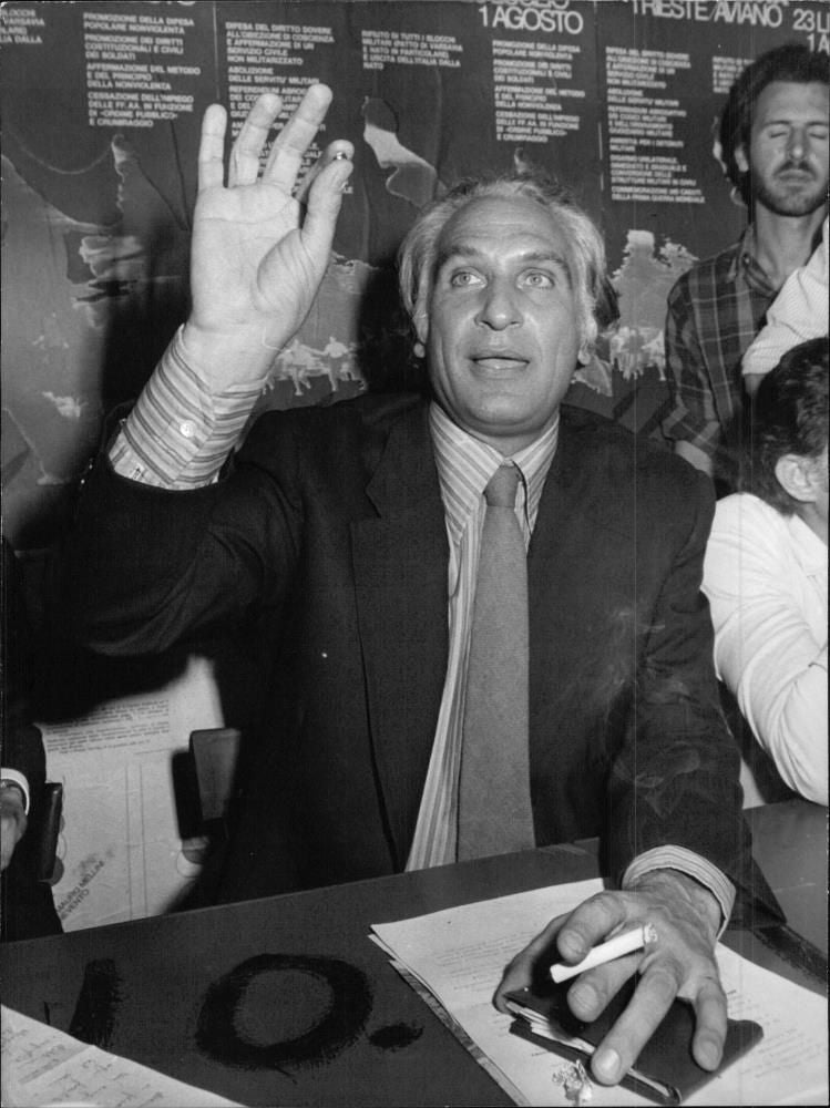 Marco Pannella, Italian politician, smokes cannabis in public - Vintage Photograph