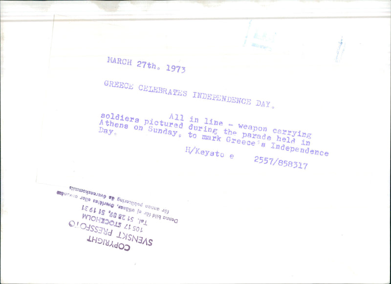 Greece celebrates with military day national day. - Vintage Photograph