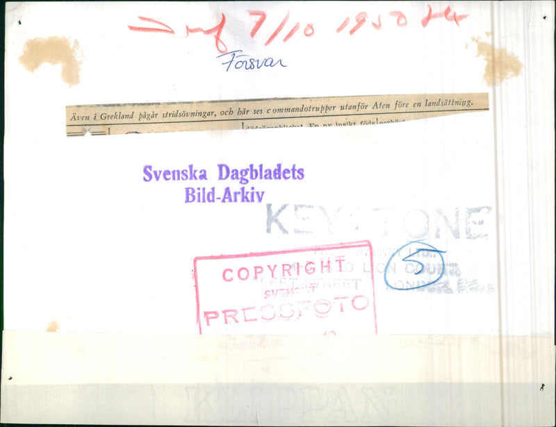 Fighting exercises in Greece. Command troops outside Athens. - Vintage Photograph