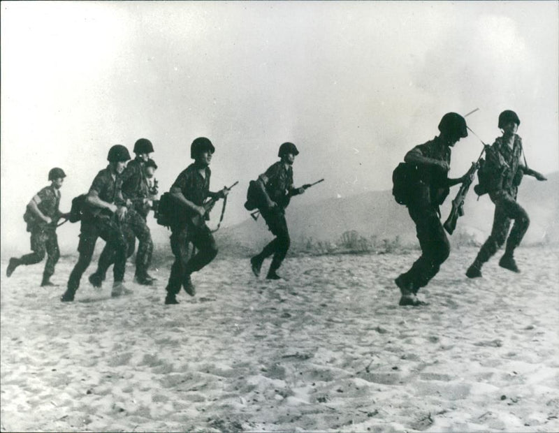 Picture taken on some soldiers in Greece. - Vintage Photograph
