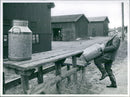 The Milk Central (Mjölkcentralen) collects the milk in the tanks from the farms in Södertörn - Vintage Photograph