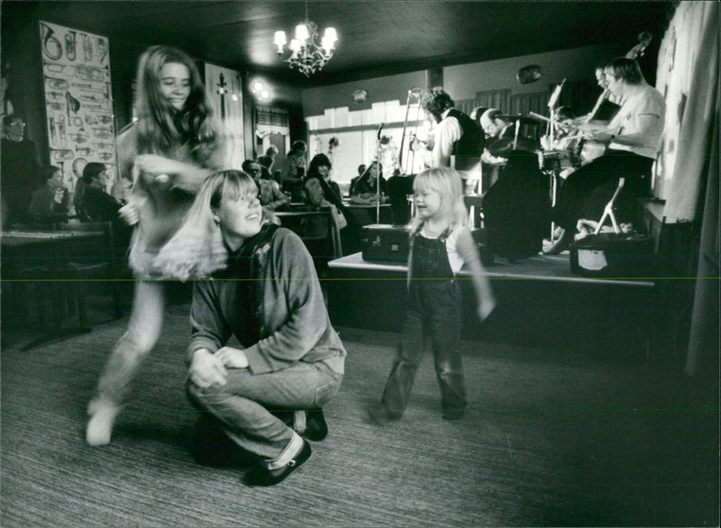 Family dancing to the music - Vintage Photograph