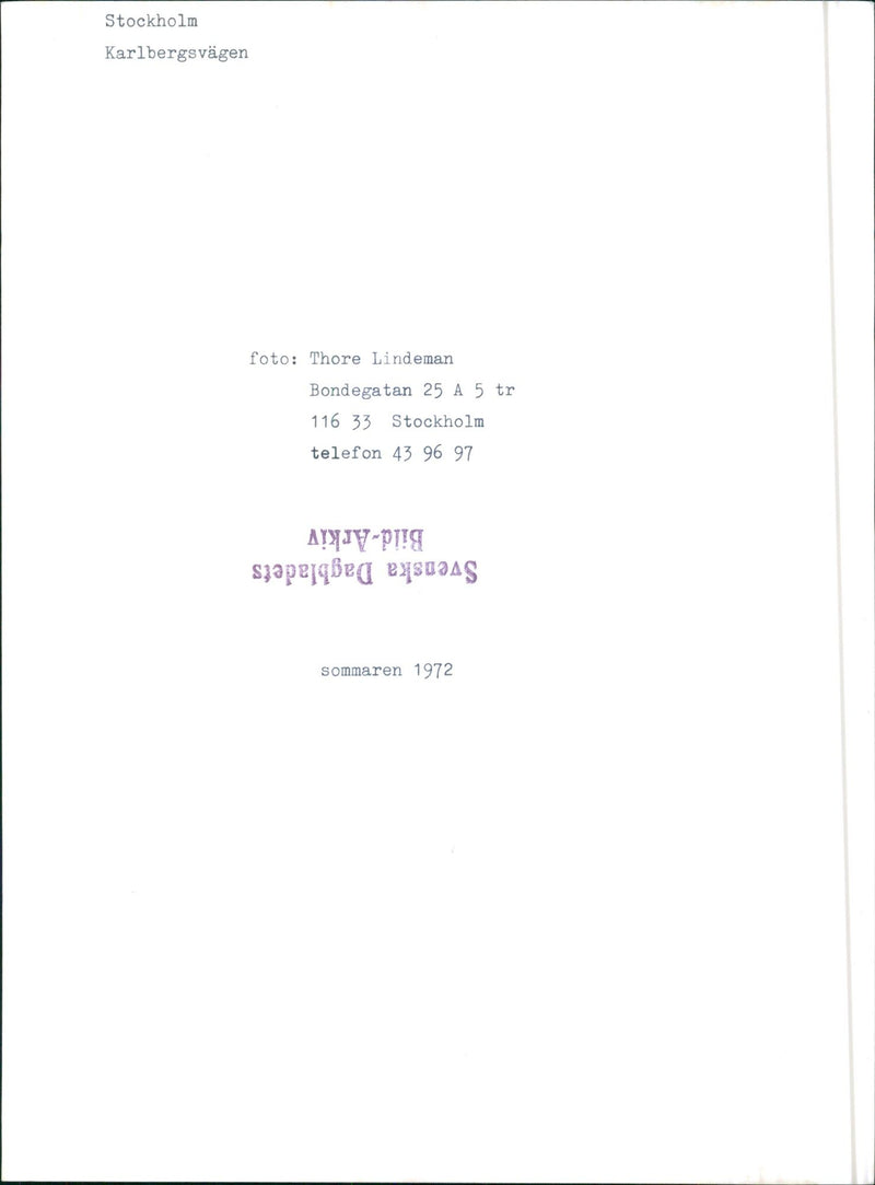 Cars parked on Karlbergsvägen - Vintage Photograph