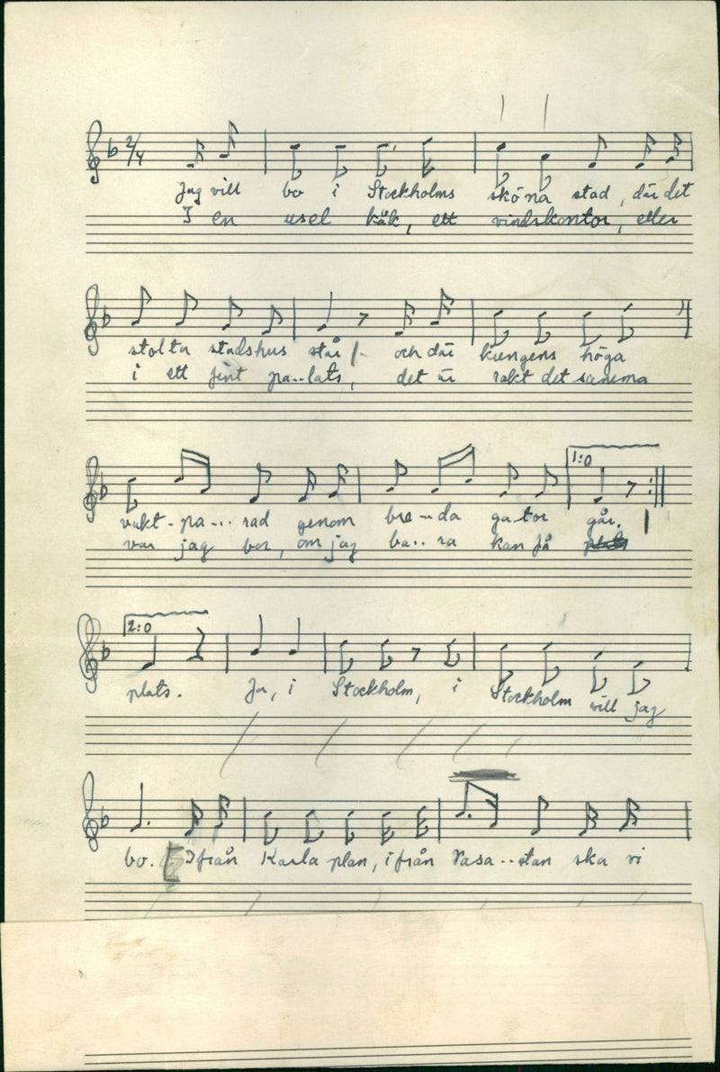 Musical Note and Lyrics - Vintage Photograph