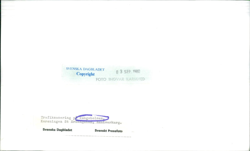 Traffic remediation at Kungsholmen - Vintage Photograph