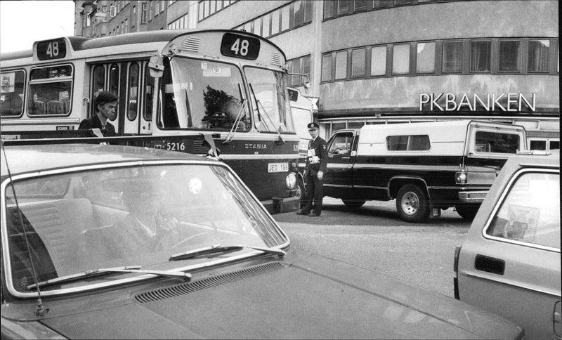 Traffic remediation at Kungsholmen - Vintage Photograph