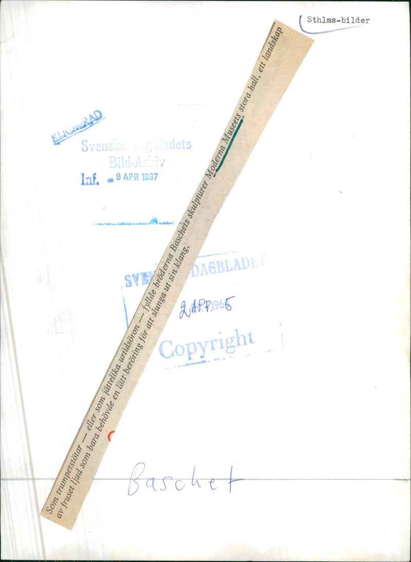 1967 BEH TRUMPET LANDSCAPE FASCHET BASCHETS NAGULADET ONLY PICTURES OUT ITS LAR - Vintage Photograph