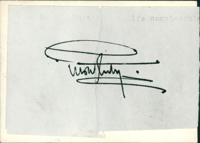 Gustaf VI Adolf signature - Vintage Photograph