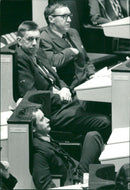 Riksdag (Parliament of Sweden) - Prime Minister Olof Palme stated in Tuesday's referendum debate the importance of extended economic cooperation with the EEC - Vintage Photograph