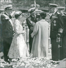 From the left: Prince Bertil, Queen Elizabeth, Duke of Edinburgh, Queen Louise, King Gustaf Adolf - Vintage Photograph