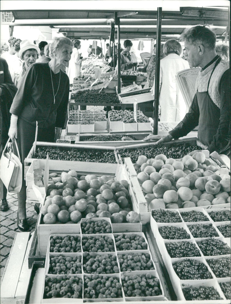 Fruit for sale at the Square - Vintage Photograph