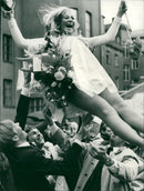 Student celebration on graduation day at Adolf Fredrik - Vintage Photograph