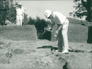King Gustaf VI Adolf as an archaeologist. The excavations in Acquarossa - Vintage Photograph