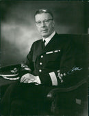 Portrait King Gustaf VI Adolf in the Air Force's general uniform. - Vintage Photograph