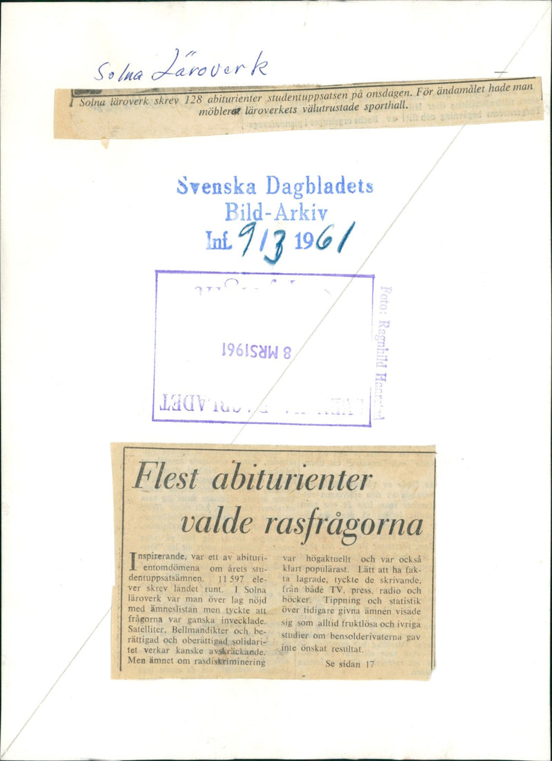 Solna apprenticeships - the student essay is written - Vintage Photograph