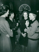 Mrs Turner Cameron, Mrs Luis Alvarez, Mrs Harriet Arvidson and Estelle Bernadotte in concert at the American Women's Club lunch - Vintage Photograph
