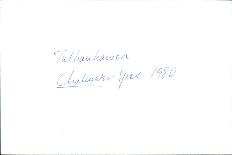 Tutankamon Chalmers Spex - Vintage Photograph