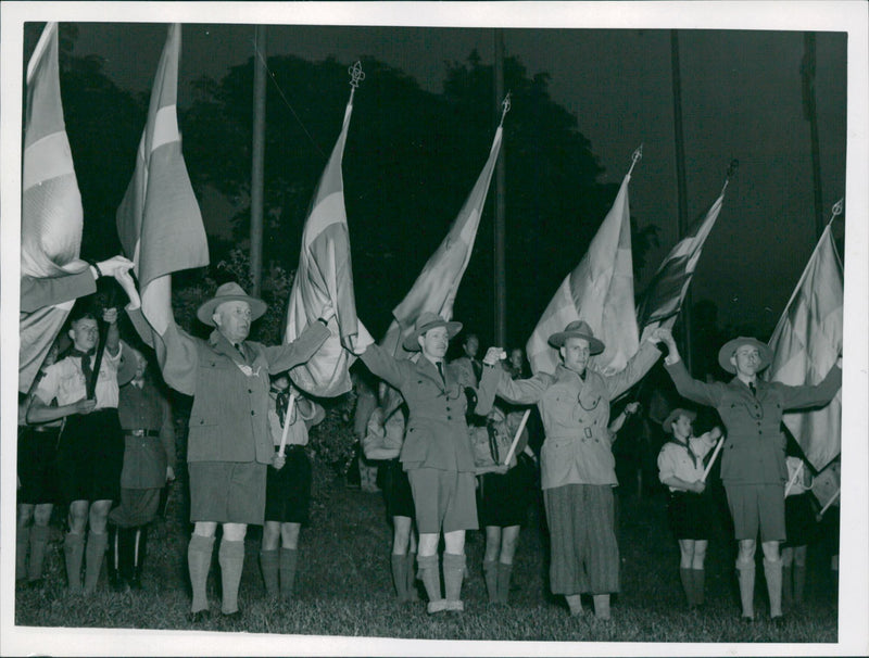KFUM's scout with fanborg at Skansen - Vintage Photograph