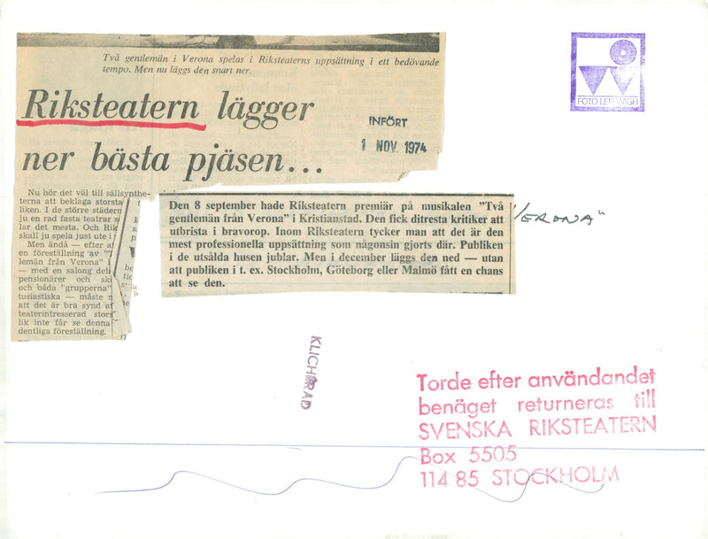 Swedish National theater - Vintage Photograph