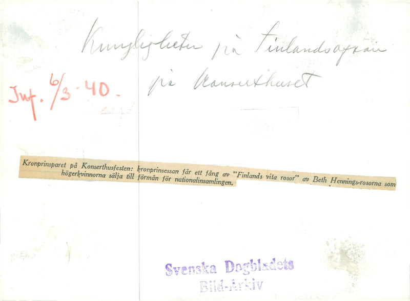 The Crown Prince Couple at the Concert Hall Party. - Vintage Photograph