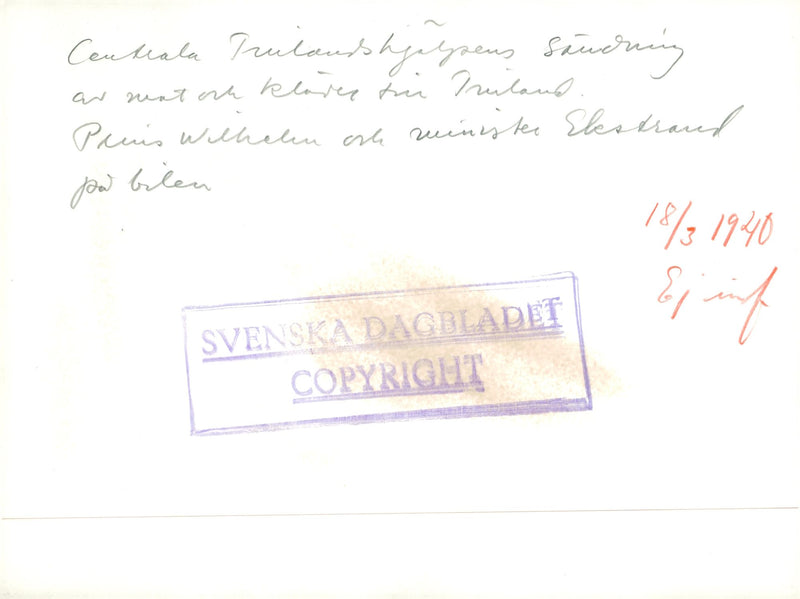 Prince Wilhelm and Minister Eksirand. - Vintage Photograph